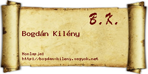 Bogdán Kilény névjegykártya